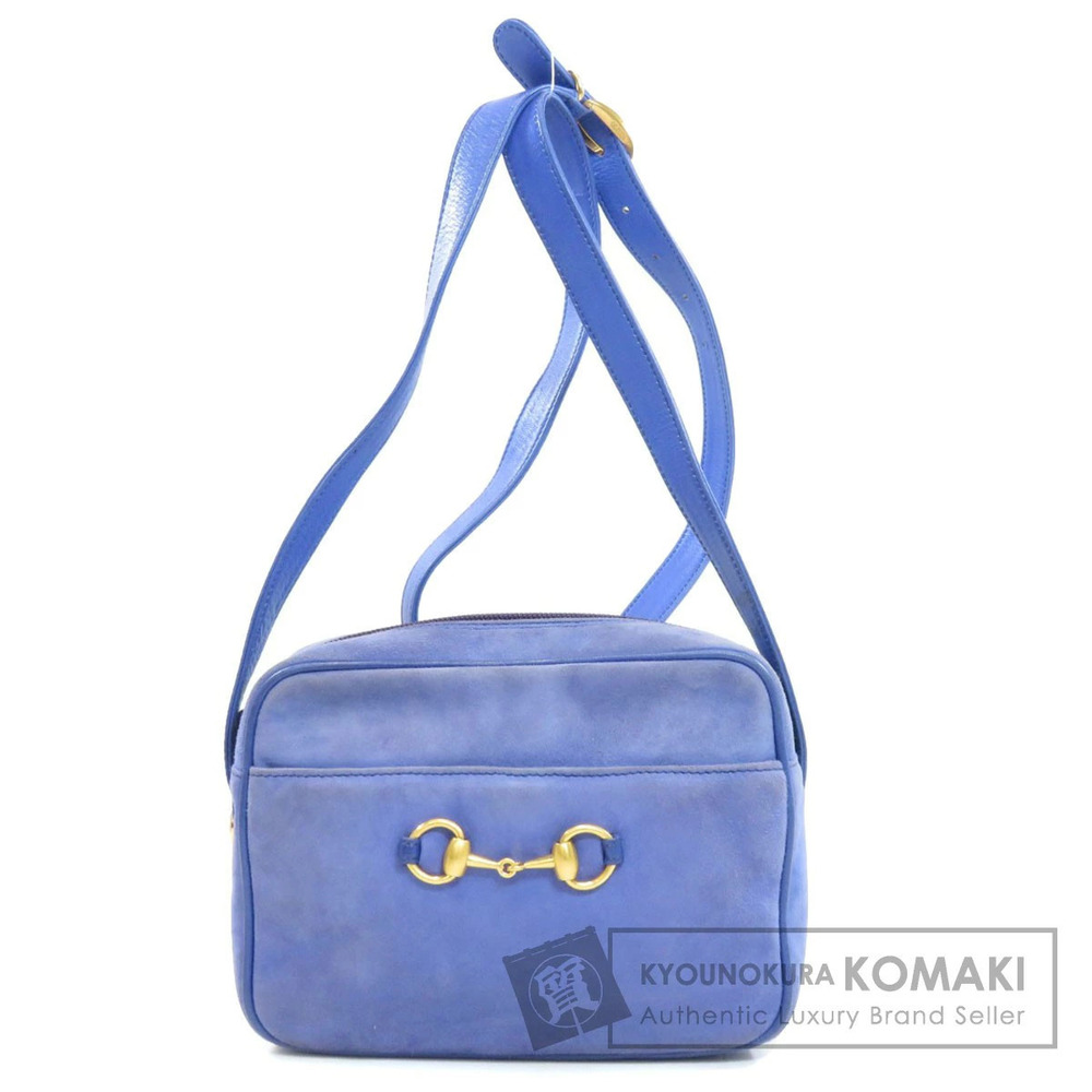 Gucci Metal Motif Shoulder Bag Suede